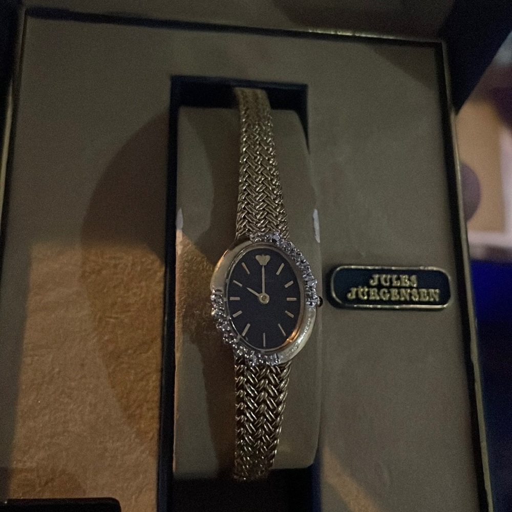 Jules Jurgensen ladies gold watch with diamonds vintage